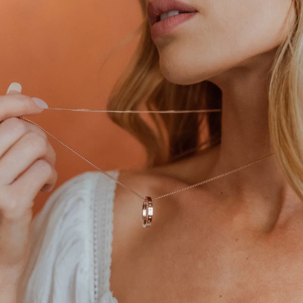 Mantraband necklace GRATEFUL Mantra Posey Ring Necklaces